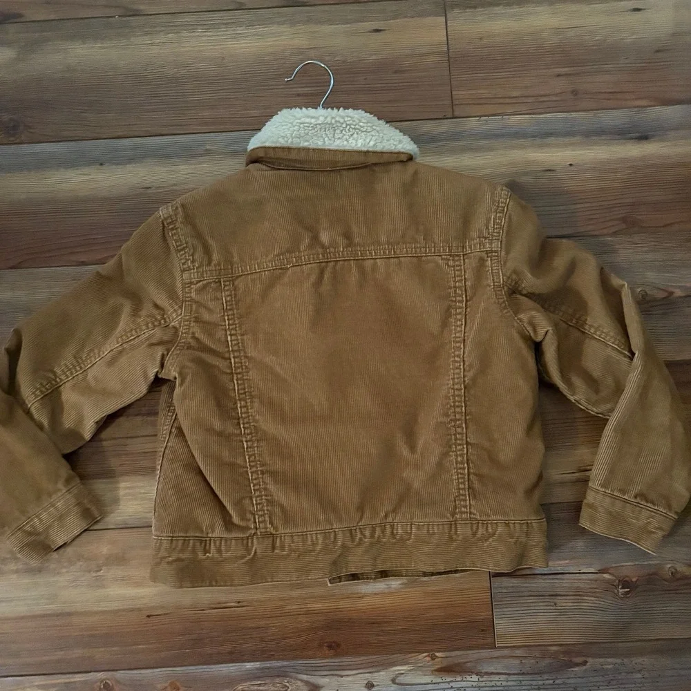Gap Kids Tan Brown Corduroy Sherpa Lined Trucker Jacket Size Medium M